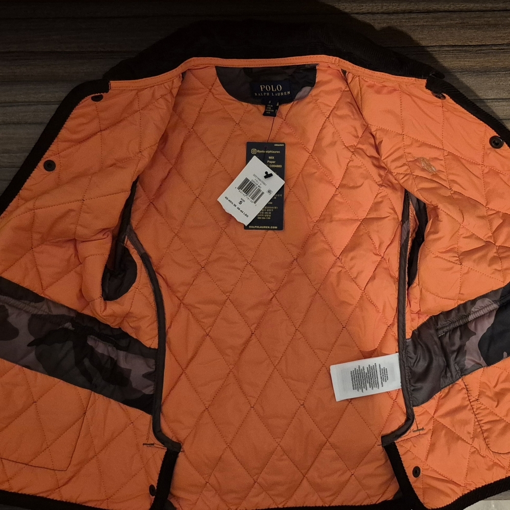 Polo by Ralph Lauren Kids Boys Camouflage Puffer Jacket - Black and Pink - Picture 3 of 4